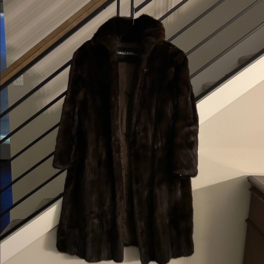 Luxurious I.Magnin Saga Mink Vintage Dark Brown Coat